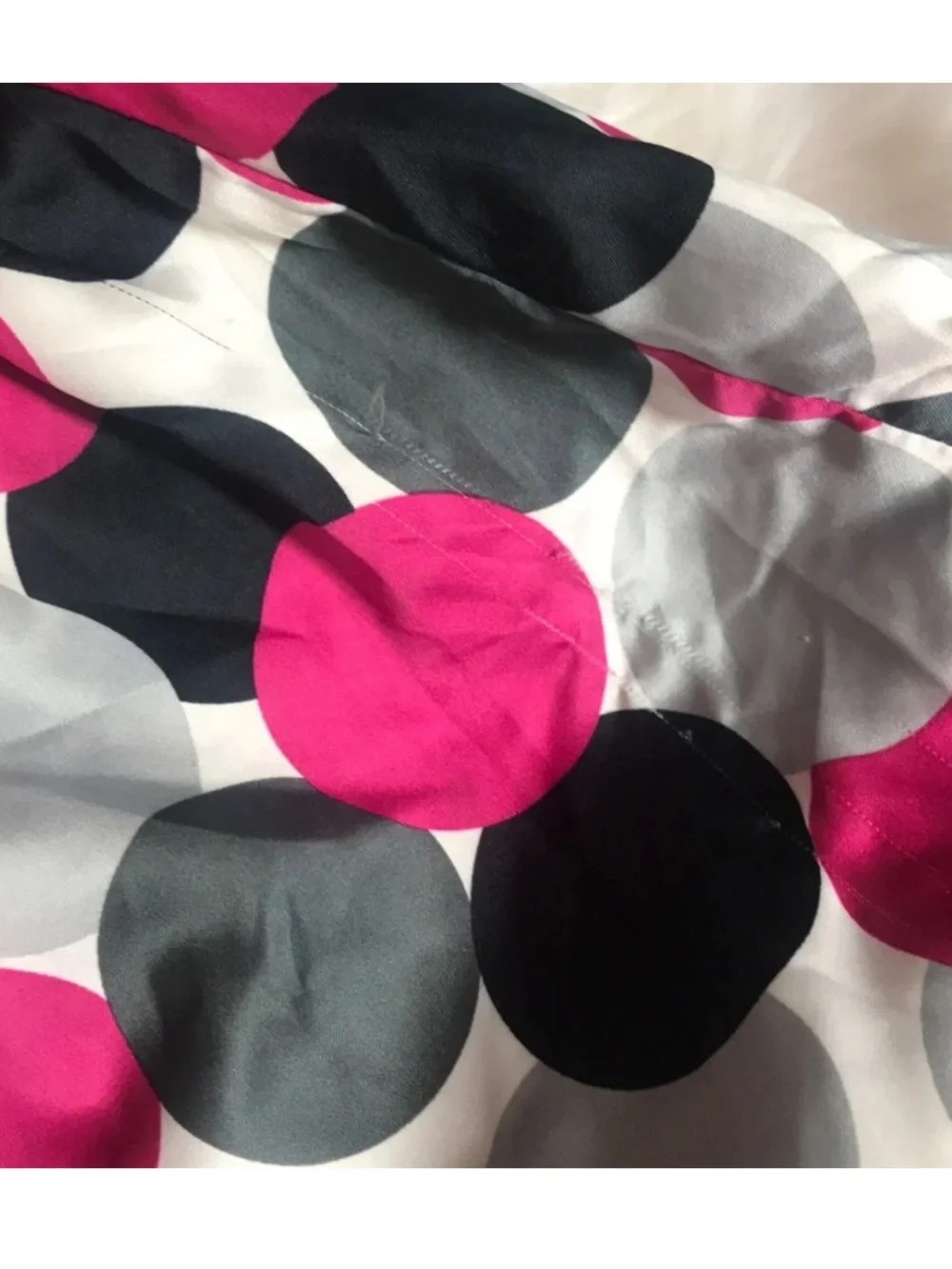 Cute Carters satin modern pink black white polka dot dress size 6 Mo